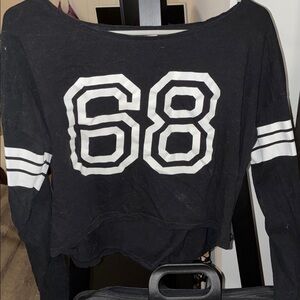 Cotton On Black Top with White Print